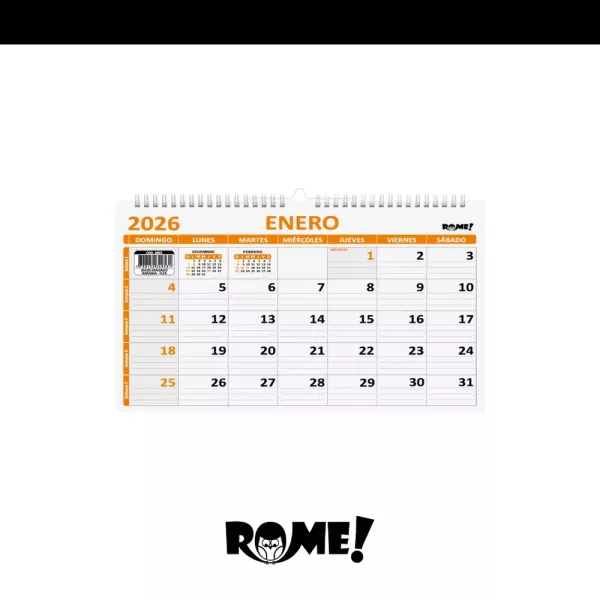 CALENDARIO RO - 35x20 - APAISADO -NARANJA