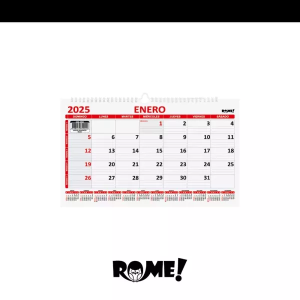 CALENDARIO RO- OFICIO - APAISADO - ROJO