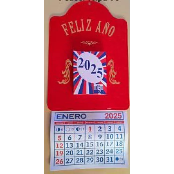 Calendario 2025 con taco felpa nro 5