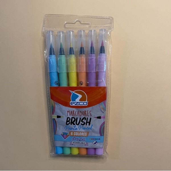 Marcadores Ezco Brush x6 Pastel