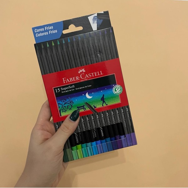 Lápices de colores Faber Castell SuperSoft Fríos x15