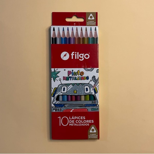 Lapices de colores Filgo Pinto Metalizado x10