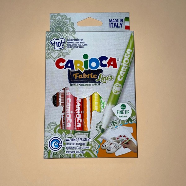 Marcadores Carioca Fabric para Tela Permanente caja x10