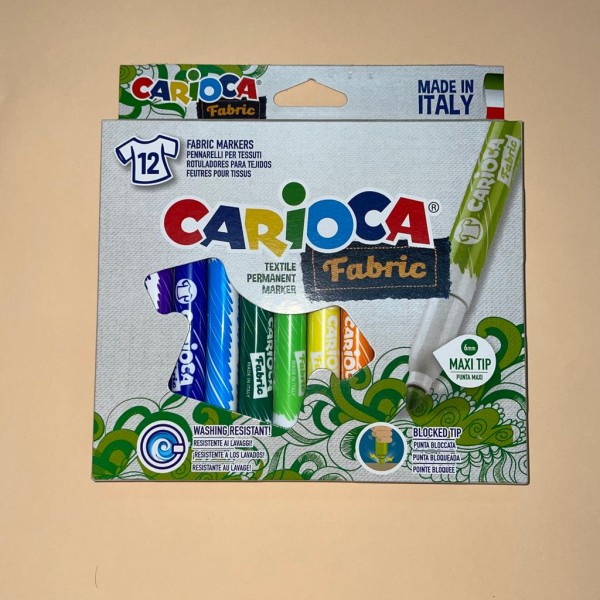 Marcadores Carioca Fabric para Tela Permanente caja x12