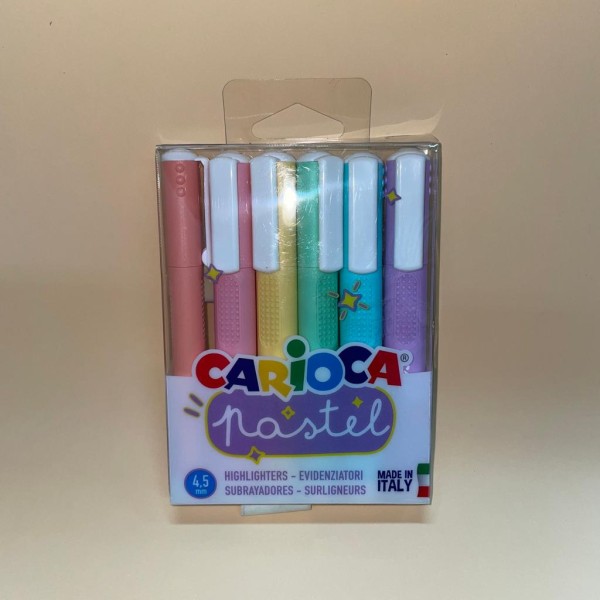 Resaltadores Carioca Pastel caja x6