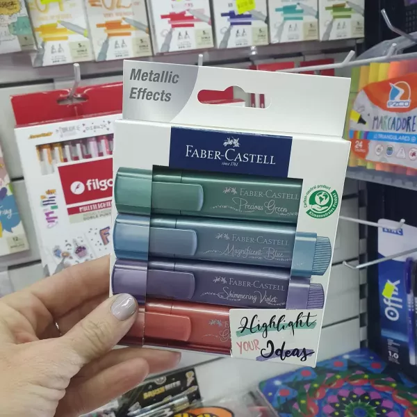 Resaltadores Faber Castell Metallic x4