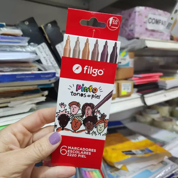 Marcadores Filgo Pinto Escolar x6 Tonos piel