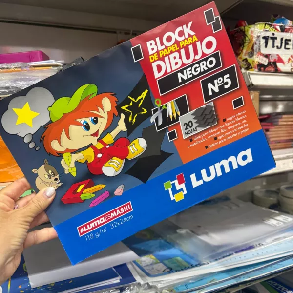 Block de Hojas Luma N°5 Negro x20 hjs