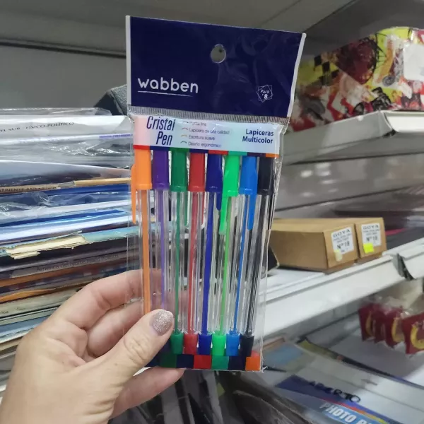 Bolígrafos Wabben stick cristal *6