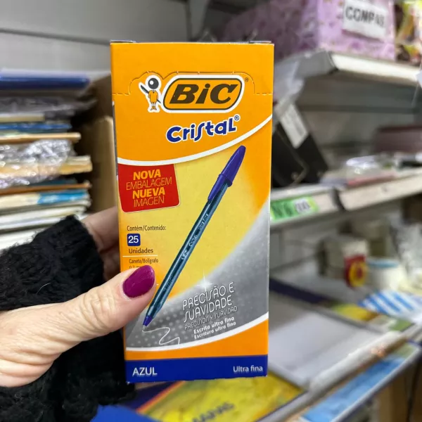 Caja bolígrafos Bic Cristal ultra fina x 25