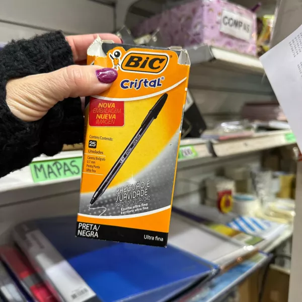 Caja bolígrafos Bic Cristal ultra fina x 25