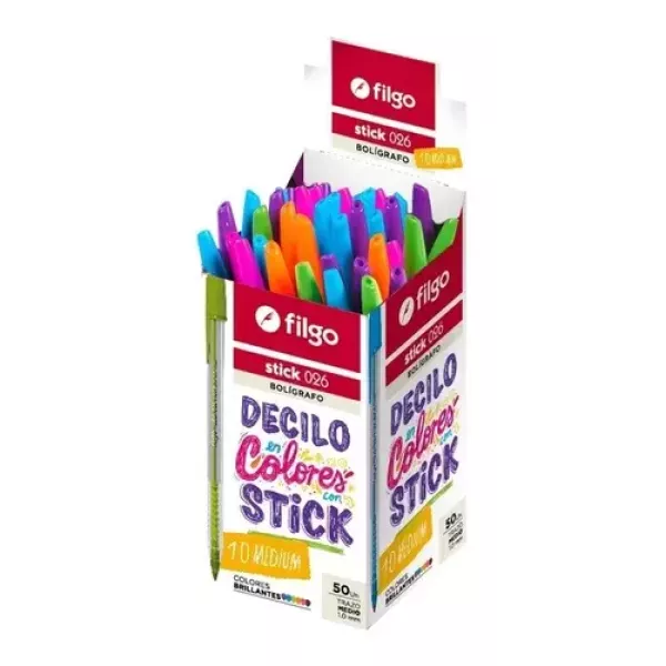 Caja bolígrafos Filgo Stick 026 x50