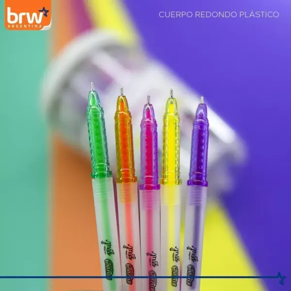 Bolígrafos BRW Gel Fluo 1.0Mm Blíster X5