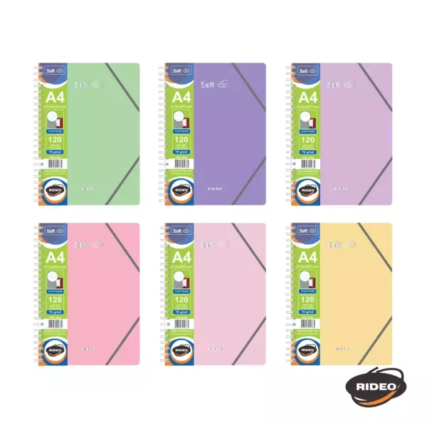 CUADERNO 3 SOLAPAS  A4 RIDEO SOFT  (S/V)