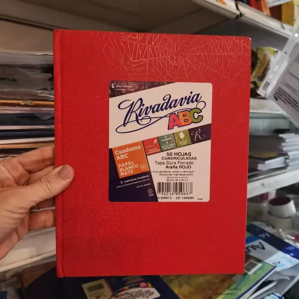 Cuaderno N°3 / ABC Rivadavia ROJO x50 hojas Cuad