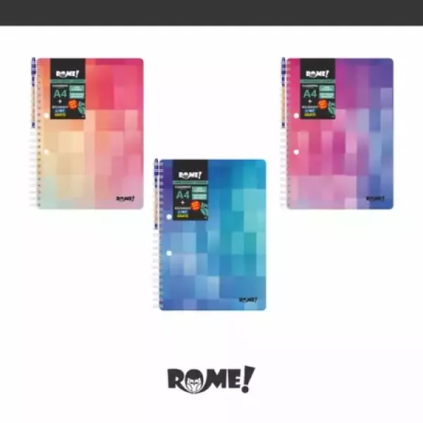 Pack x6 cuadernos A4 Rome Prisma con bolígrafo