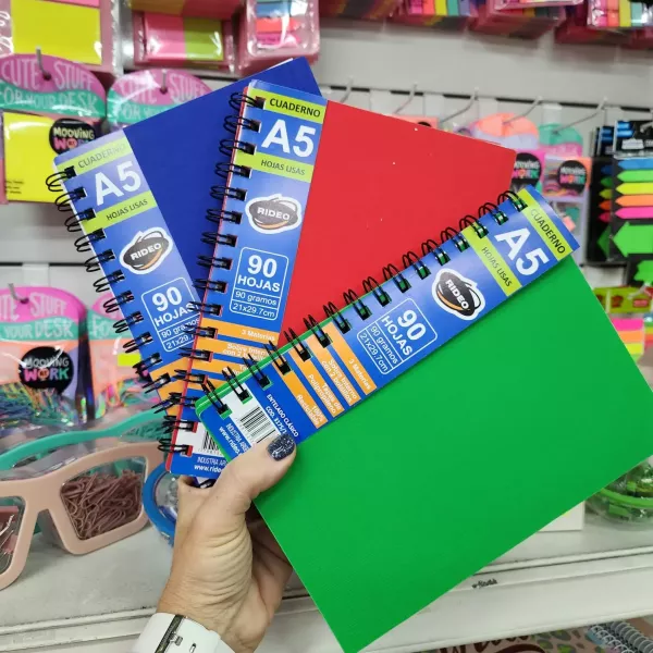 Cuaderno A5 Rideo x90 hojas Lisos