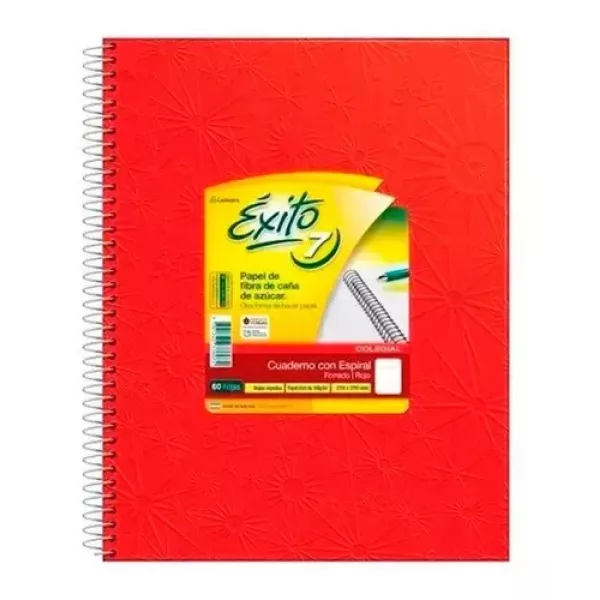 Cuaderno N°7/ABC Éxito Tapa dura x60 hojas Rojo