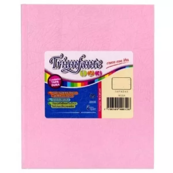 Cuaderno N°3/ABC/123 Triunfante Tapa dura x48 hojas rosa