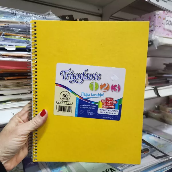 Cuaderno N°3/ABC Triunfante Tapa dura x60 hojas Amarillo