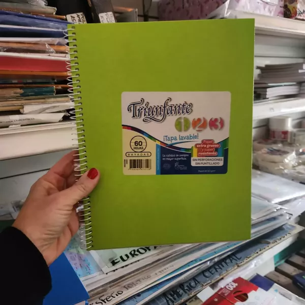 Cuaderno N°3/ABC Triunfante Tapa dura x60 hojas verde claro