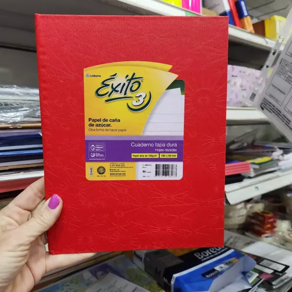 Cuaderno N°3/ABC Éxito Tapa dura x48 hojas Rojo