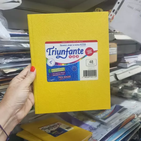 Cuaderno N°3/ABC/123 Triunfante Tapa dura x48 hojas amarillo