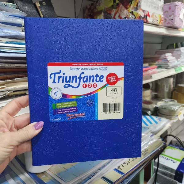 Cuaderno N°3/ABC/123 Triunfante Tapa dura x48 hojas Azul