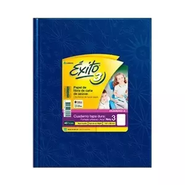 Cuaderno N°3/ABC Éxito Tapa dura x48 hojas Azul