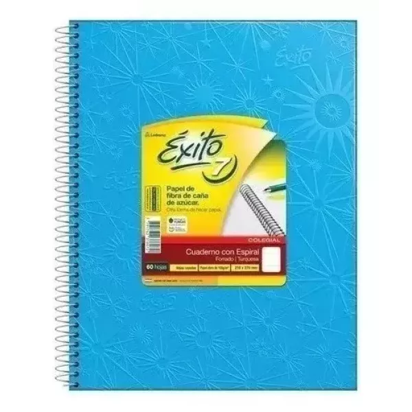 Cuaderno N°7/ABC Éxito Tapa dura x60 hojas Celeste