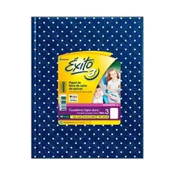 Cuaderno N°3/ABC Éxito Tapa dura Lunares x48 hojas Azul