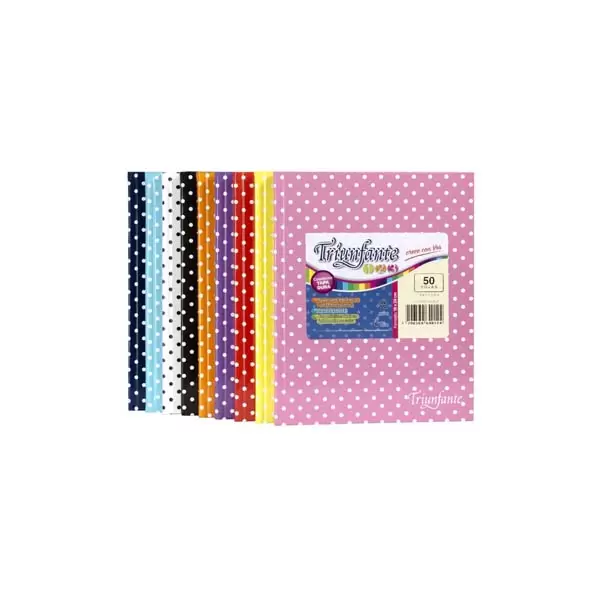 Cuaderno N°3/ABC/123 Triunfante Tapa dura Lunares x48 hojas Azul