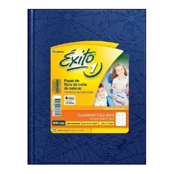 Cuaderno Escolar Éxito Tapa dura x100 hojas Azul