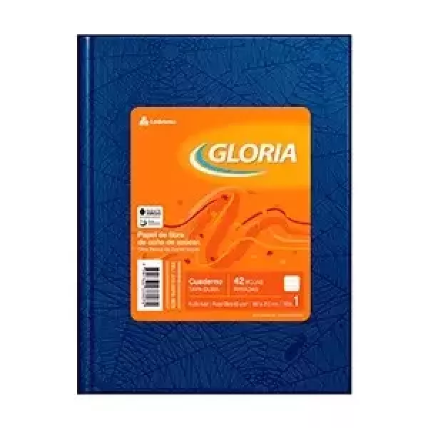 Cuaderno Escolar Gloria Tapa dura x42 hojas Azul