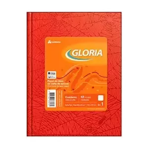 Cuaderno Escolar Gloria Tapa dura x42 hojas Rojo