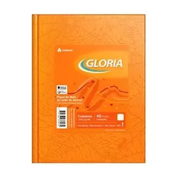 Cuaderno Escolar Gloria Tapa dura x42 hojas Naranja