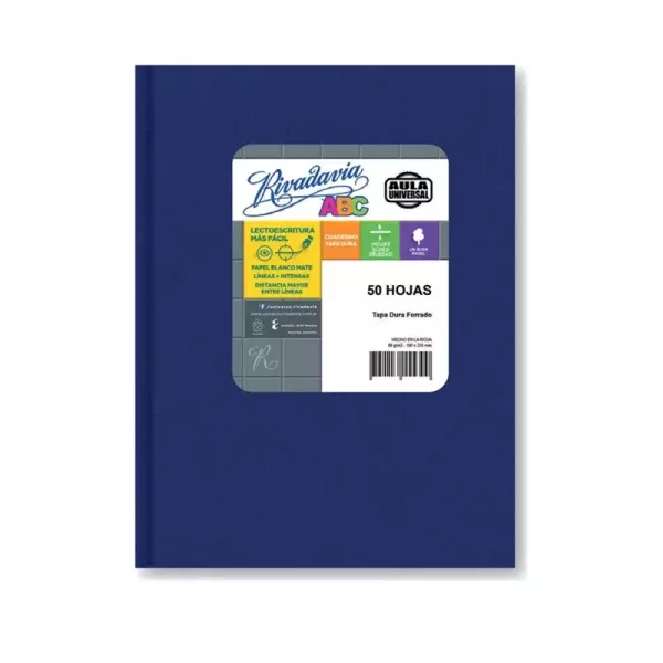 Cuaderno Rivadavia Aula universal Azul rayado