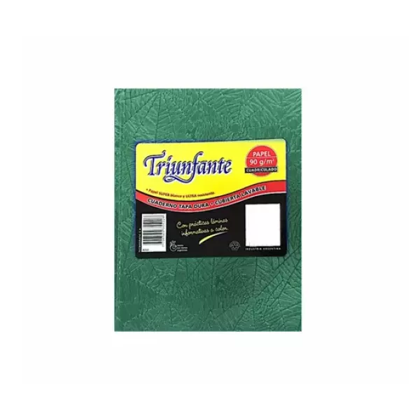 Cuaderno Escolar Triunfante Tapa dura x100 hojas Verde