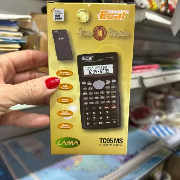 Calculadora Ecal tc95 ms visor 2 líneas científica 2404 funciones