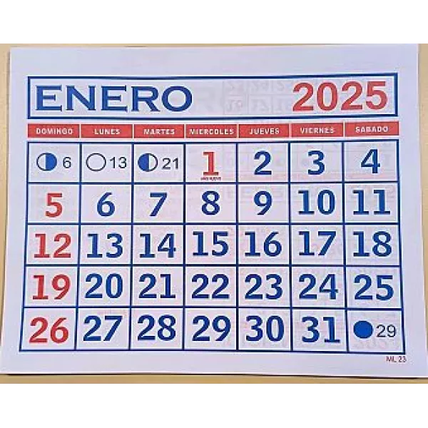 CALENDARIO MENSUAL 2025 22X18 ( ML-23 )