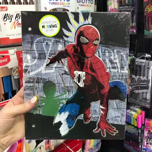 Carpeta Escolar dos tapas N°3 Mooving Spiderman