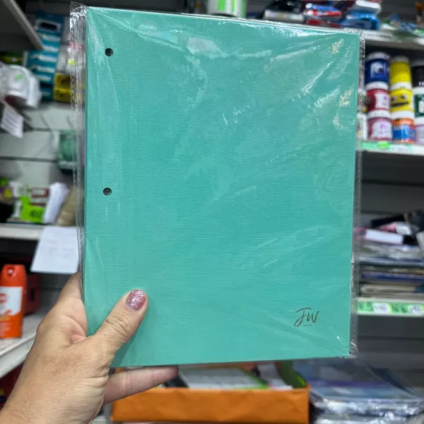 Carpeta 2 tapas Nro 3 FW VERDE PASTEL 2025