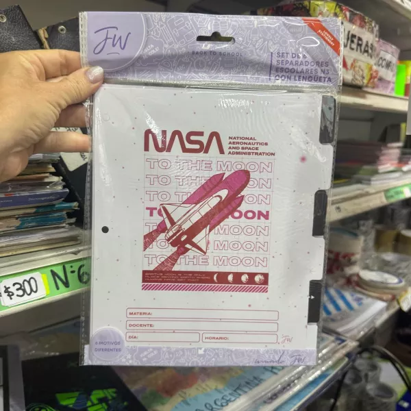 Separadores con lengüeta Nro 3 FW NASA 2025