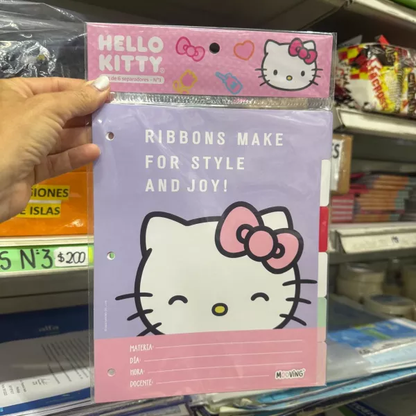 Separadores Mooving Nro 3 Hello Kitty 2026