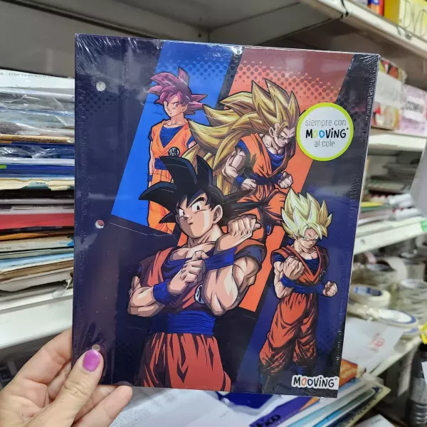 Carpeta Escolar dos tapas N°3 Mooving Dragon Ball