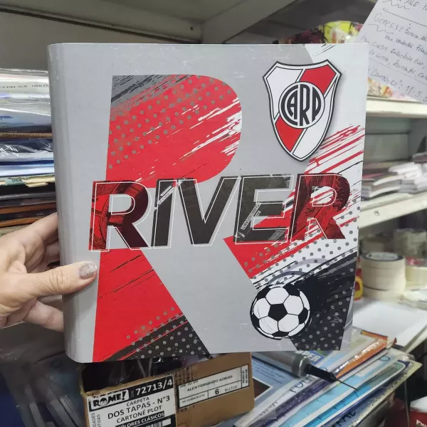 Carpeta Escolar N°3 aro de 40 River Plate