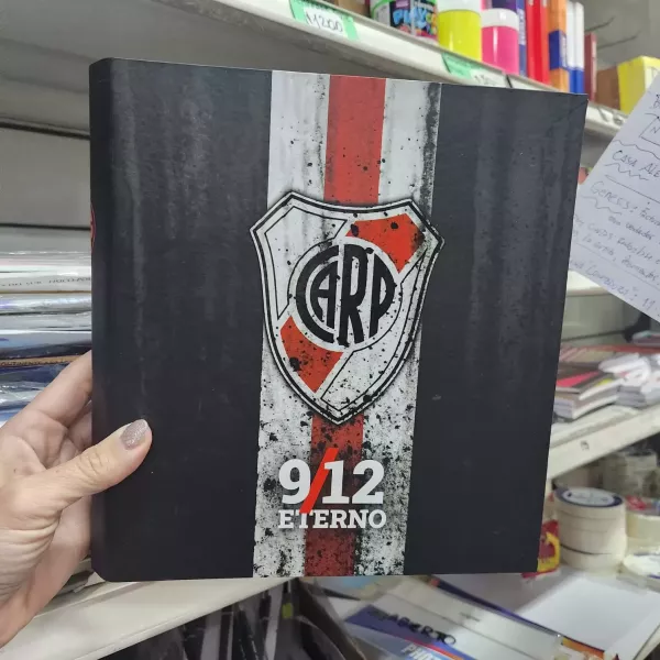 Carpeta Escolar N°3 aro de 40 River Plate