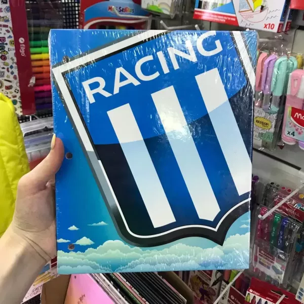 Carpeta Escolar dos tapas N°3 Proarte Racing