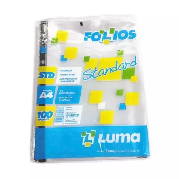 Folios A4 margen negro Luma x100