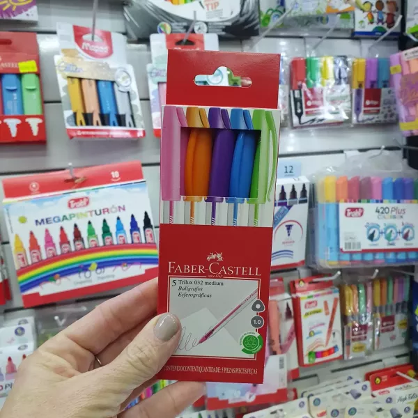 Bolígrafos Faber Castell Trillux x5